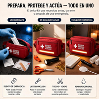 Kit de Primeros Auxilios Completo con Linterna y Pito de Emergencia. - miniatura 2